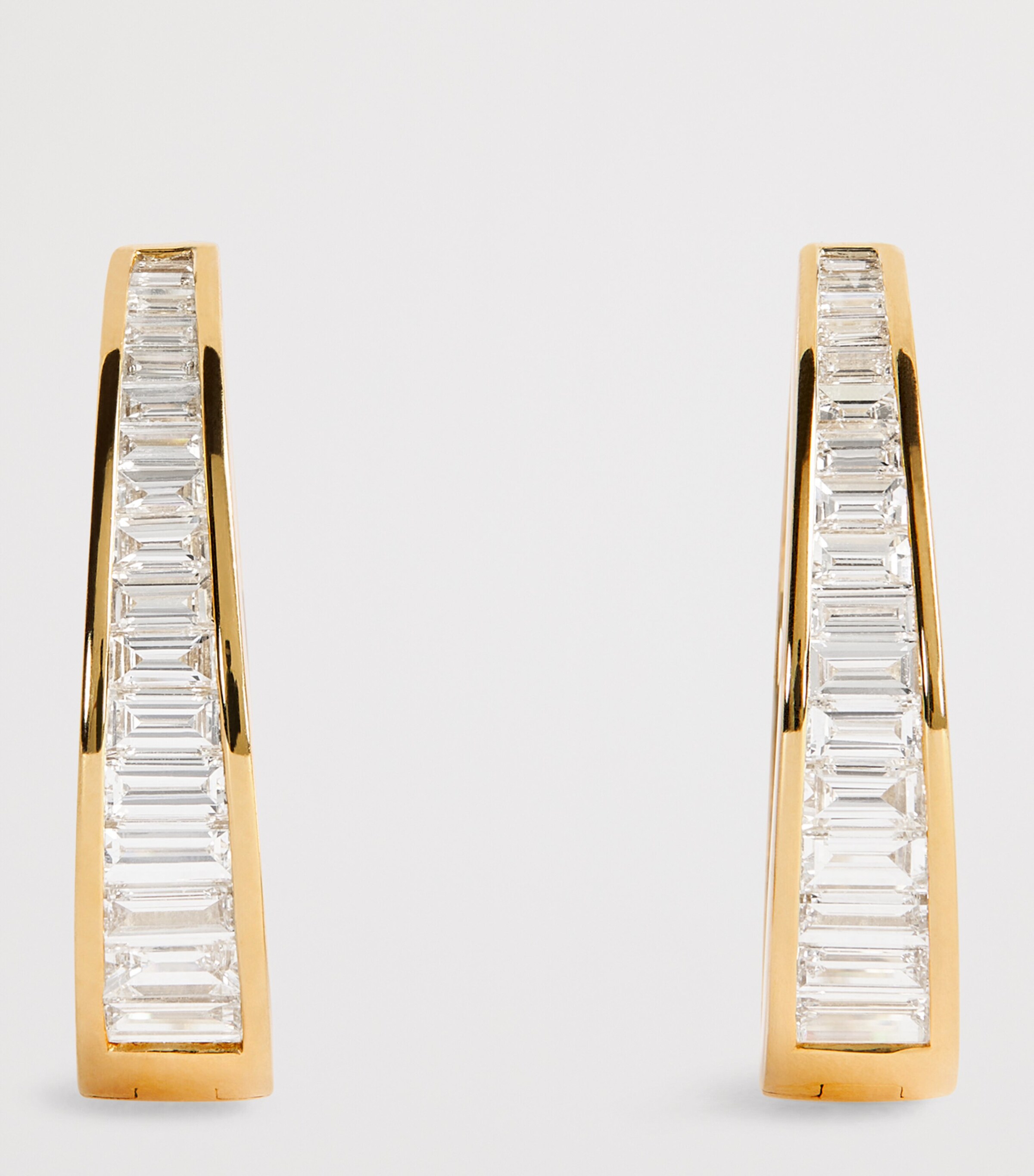 Yellow Gold and Diamond Meryl Hoop Earrings YELLOW GOLD Image 3