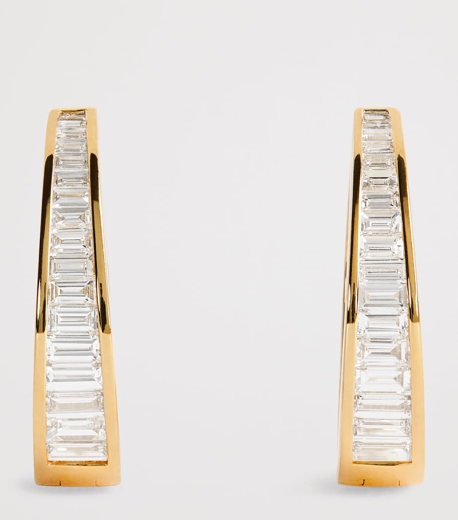 Yellow Gold and Diamond Meryl Hoop Earrings YELLOW GOLD Image 3