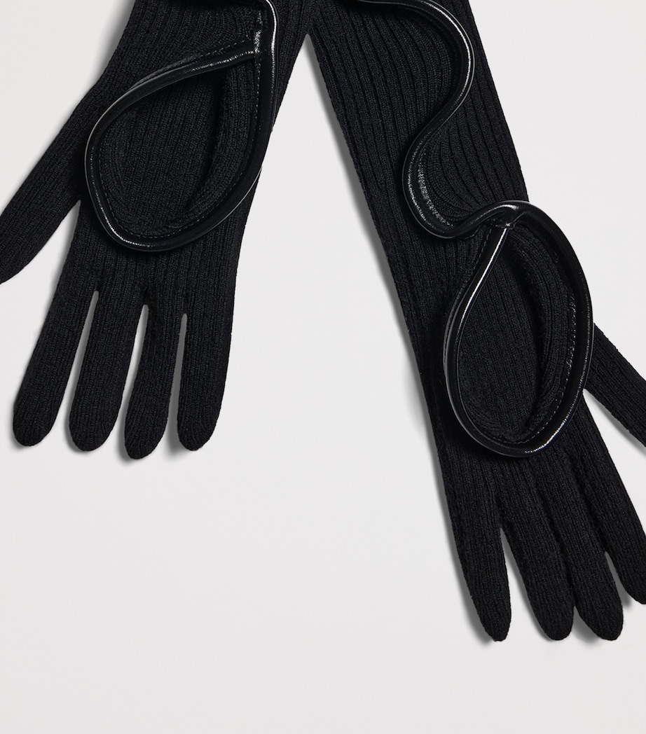Schiaparelli Ruffle Gloves Black Image 5