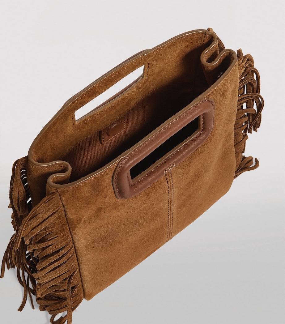 Suede M Top-Handle Bag CAMEL Image 11