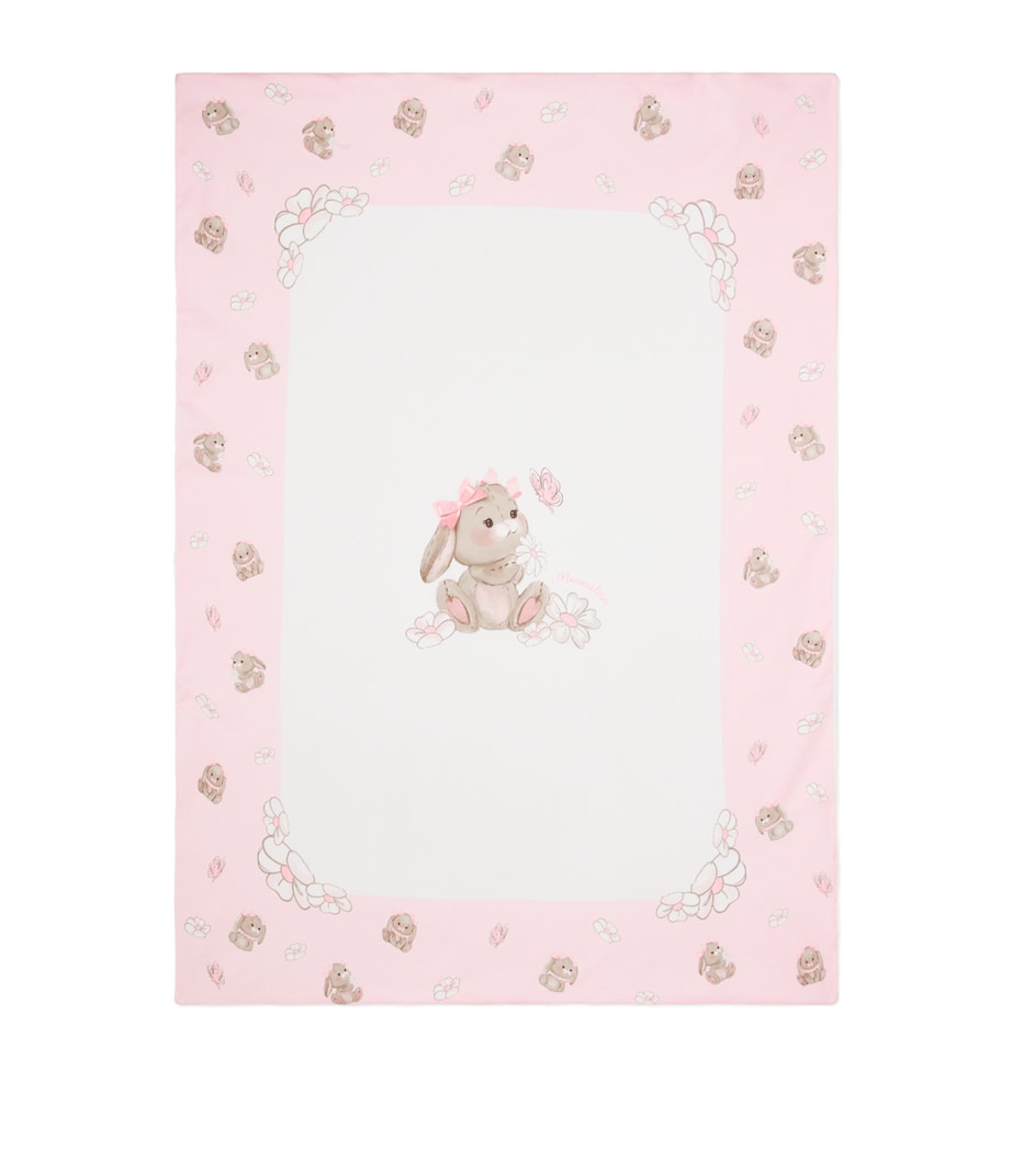 Monnalisa Cotton Bunny Padded Blanket (70cm x 100cm) Cream+fairytale Image 1