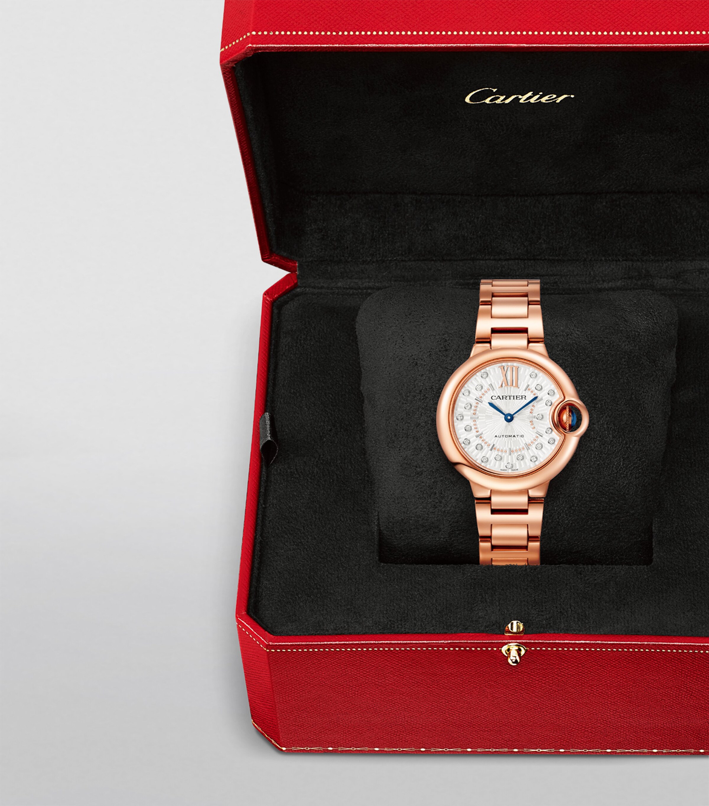 Cartier Rose Gold and Diamond Ballon Bleu de Cartier Watch 33mm Rose Gold Image 10
