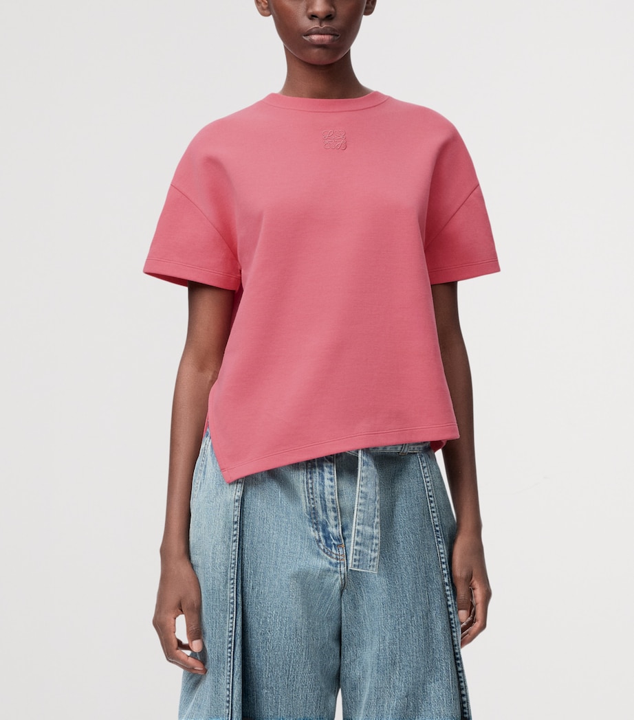 LOEWE Womens Asymmetric T-Shirt Bright Pink Image 3