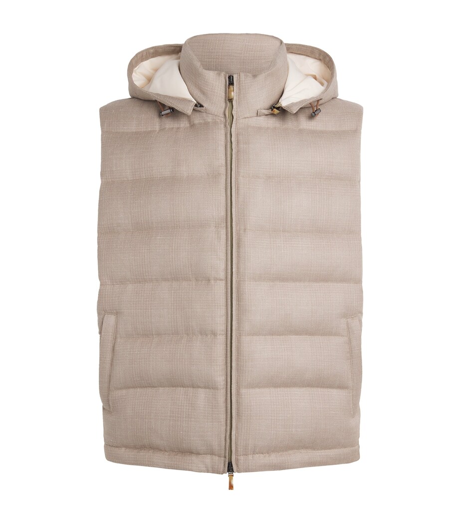 Colombo Mens Down Cashmere-Blend Gilet Rope Image 1