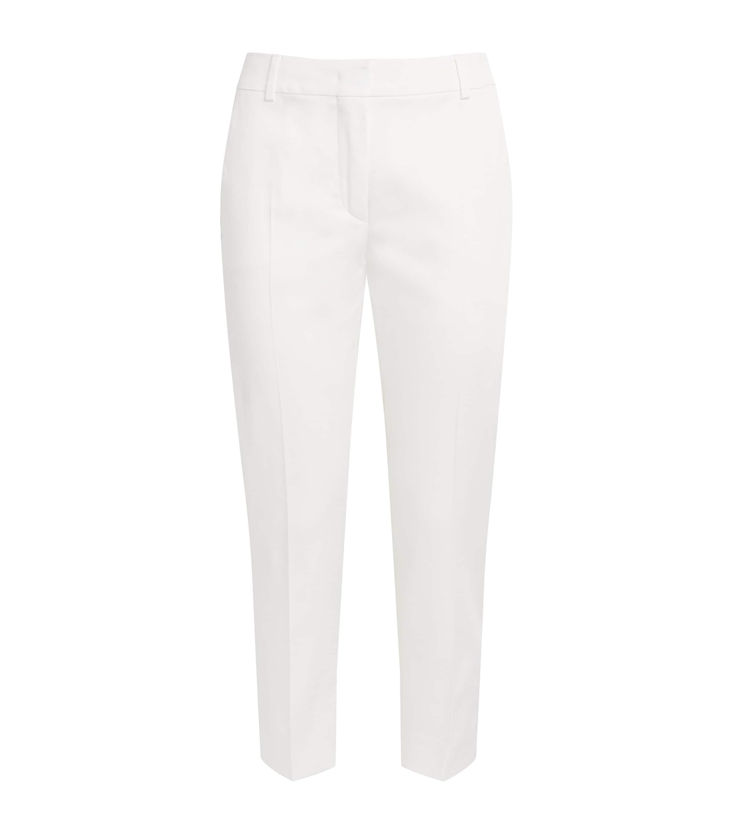Max Mara Stretch-cotton Cropped Trousers In White