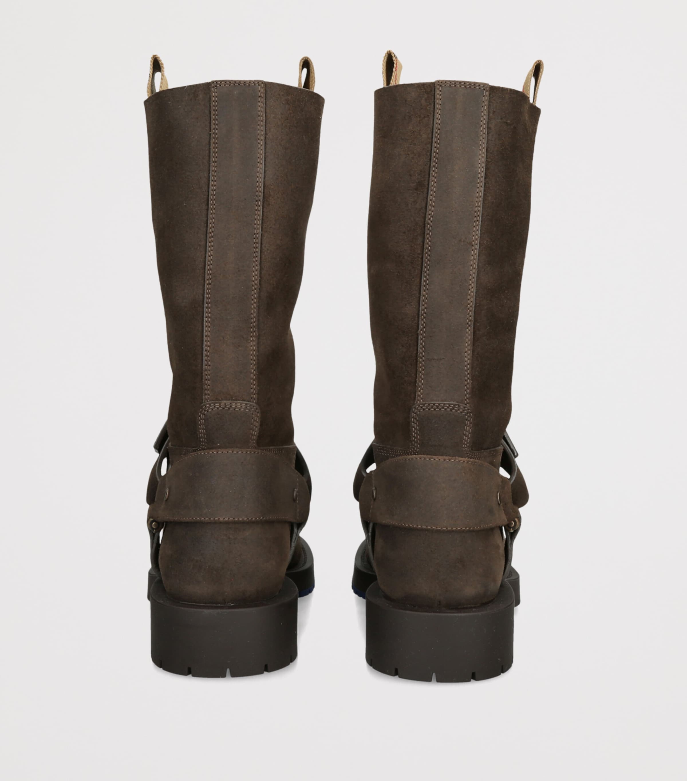 Burberry Suede Soft Saddle Boots Brown/oth Image 3