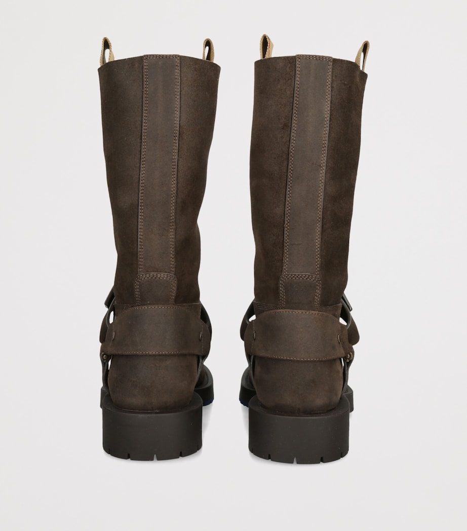 Burberry Suede Soft Saddle Boots Brown/oth Image 3