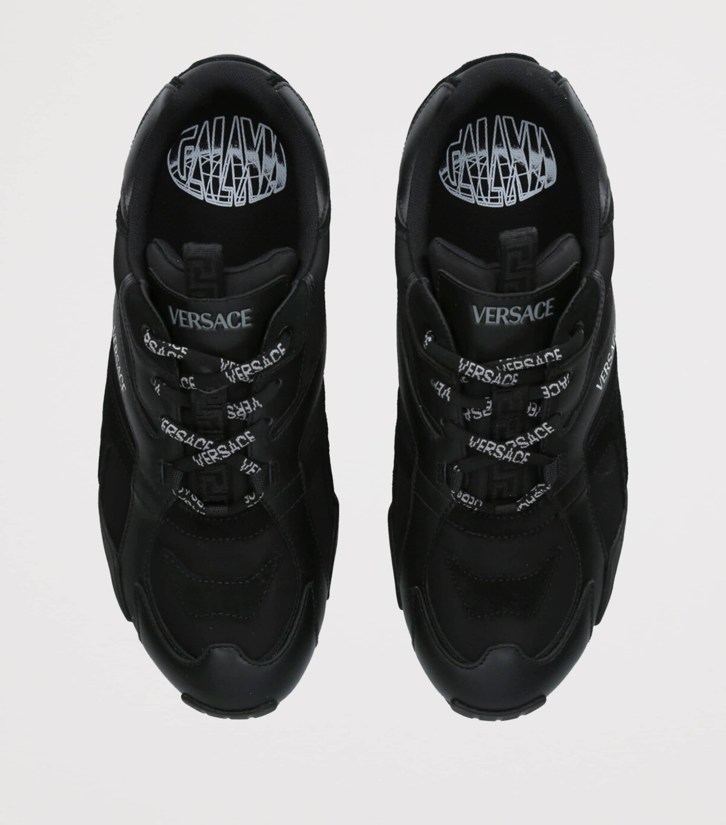 Versace Suede Low-Top Sneakers Black Image 4