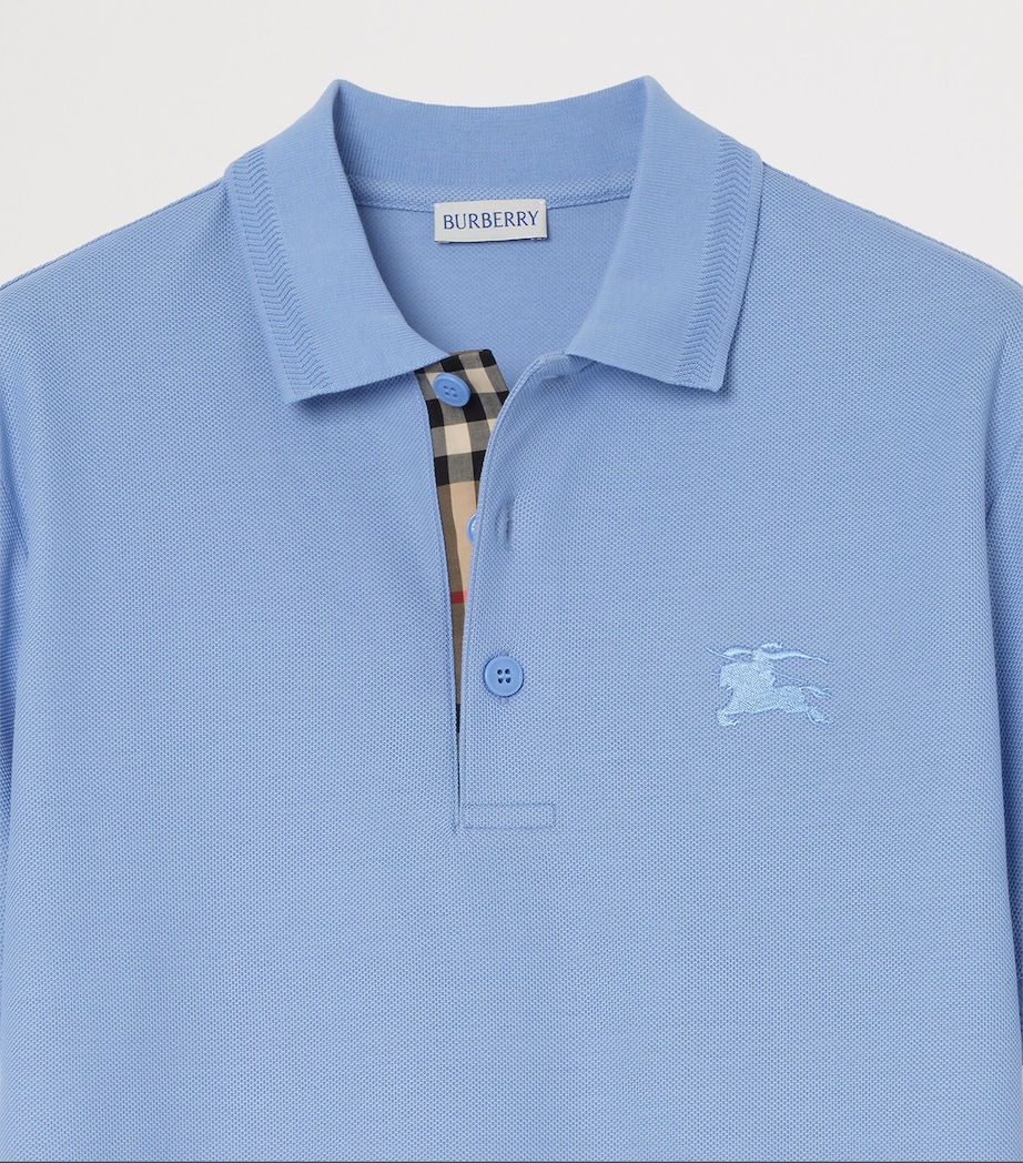 Burberry Mens Cotton Polo Shirt Cornflower Blue Image 4