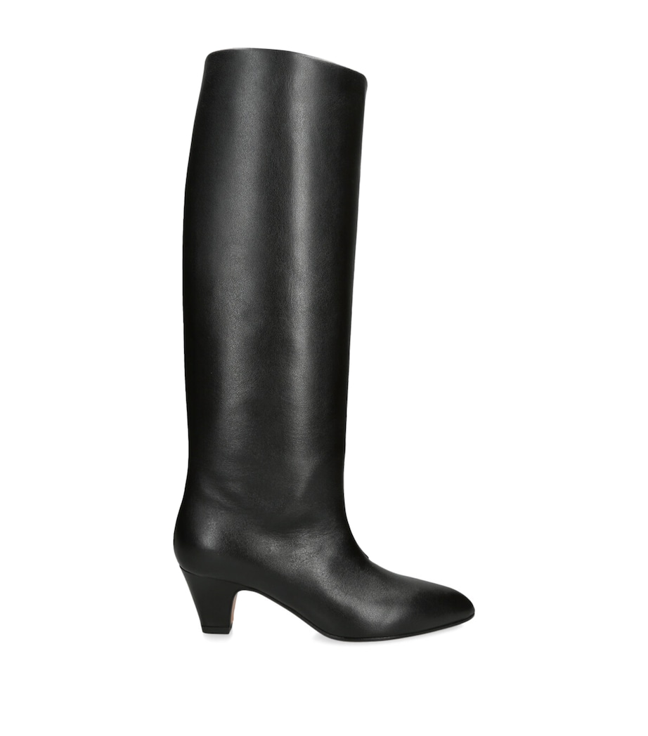 Leather Alva Knee-High Boots 55 BLACK Image 1