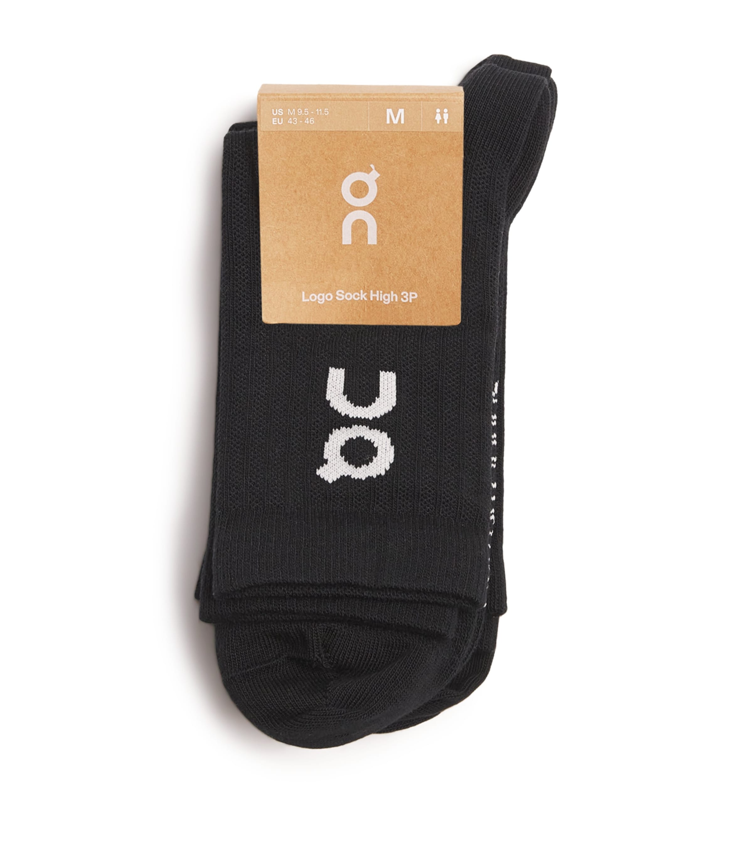 Cotton-Blend Logo High Socks (Pack of 3) BLACK Image 2