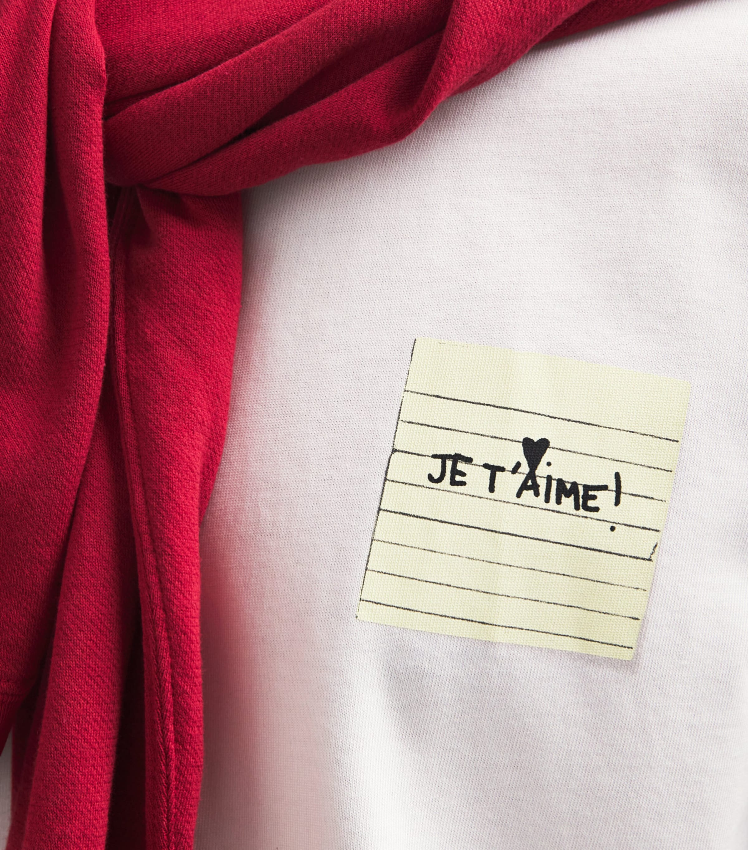 AMI Paris Mens Cotton Post It T-Shirt Blanc Image 3