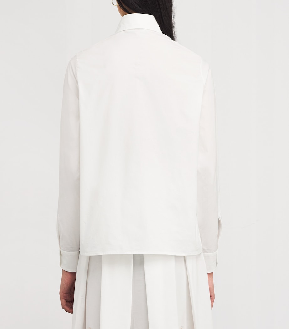 Eleventy Womens Stretch-Cotton Shirt Bianco Image 4
