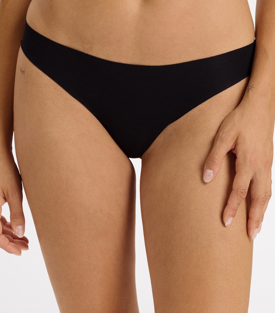 Invisible Cotton Thong BLACK Image 3