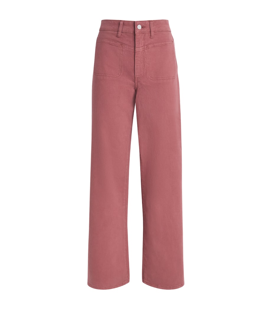 PAIGE Womens Anessa Wide-Leg Jeans Vintage Brick Berry Image 1