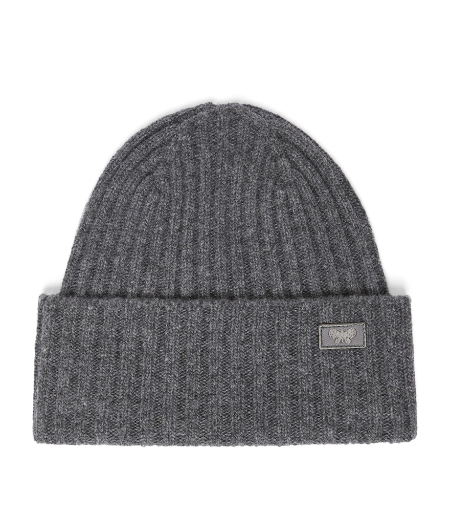 Weekend Max Mara Virgin Wool Logo Beanie Dark Grey Image 1