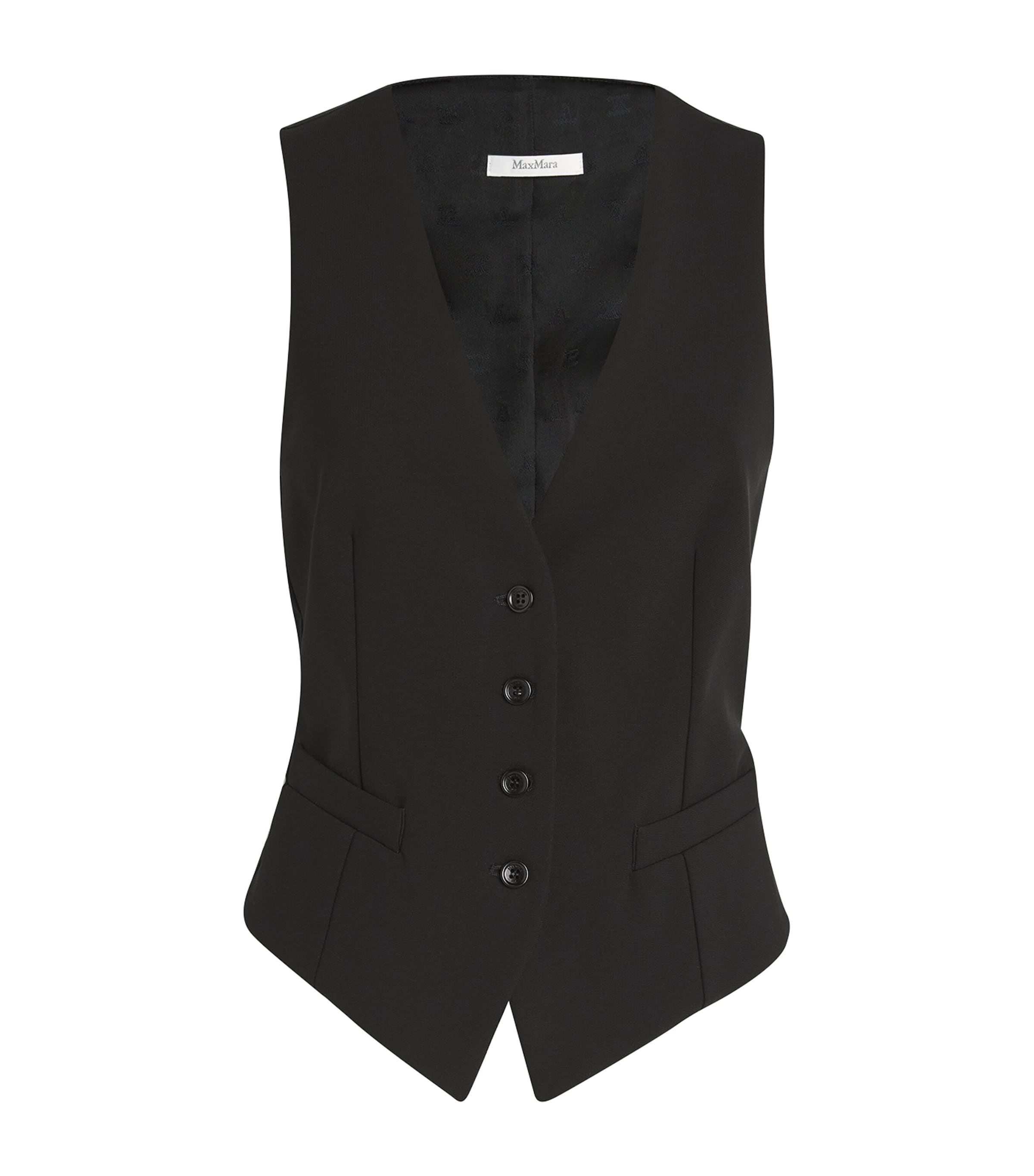 Shop Max Mara V-neck Waistcoat Top In Black