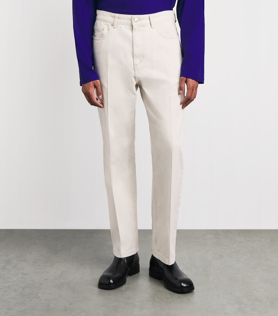 System Mens Straight Jeans Ecru Image 4