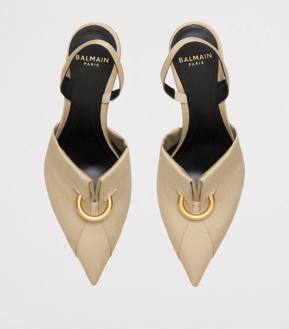 Pierced Slingback Heeled Mules 75 0AN SABLE Image 5