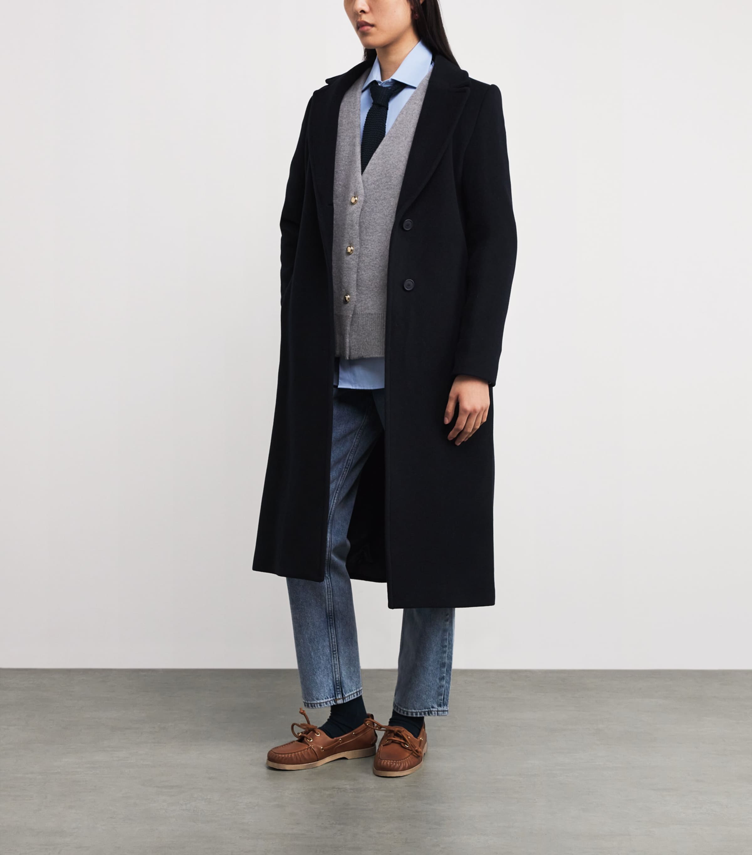 Wool-Blend Oversized Cardigan GRIS Image 2