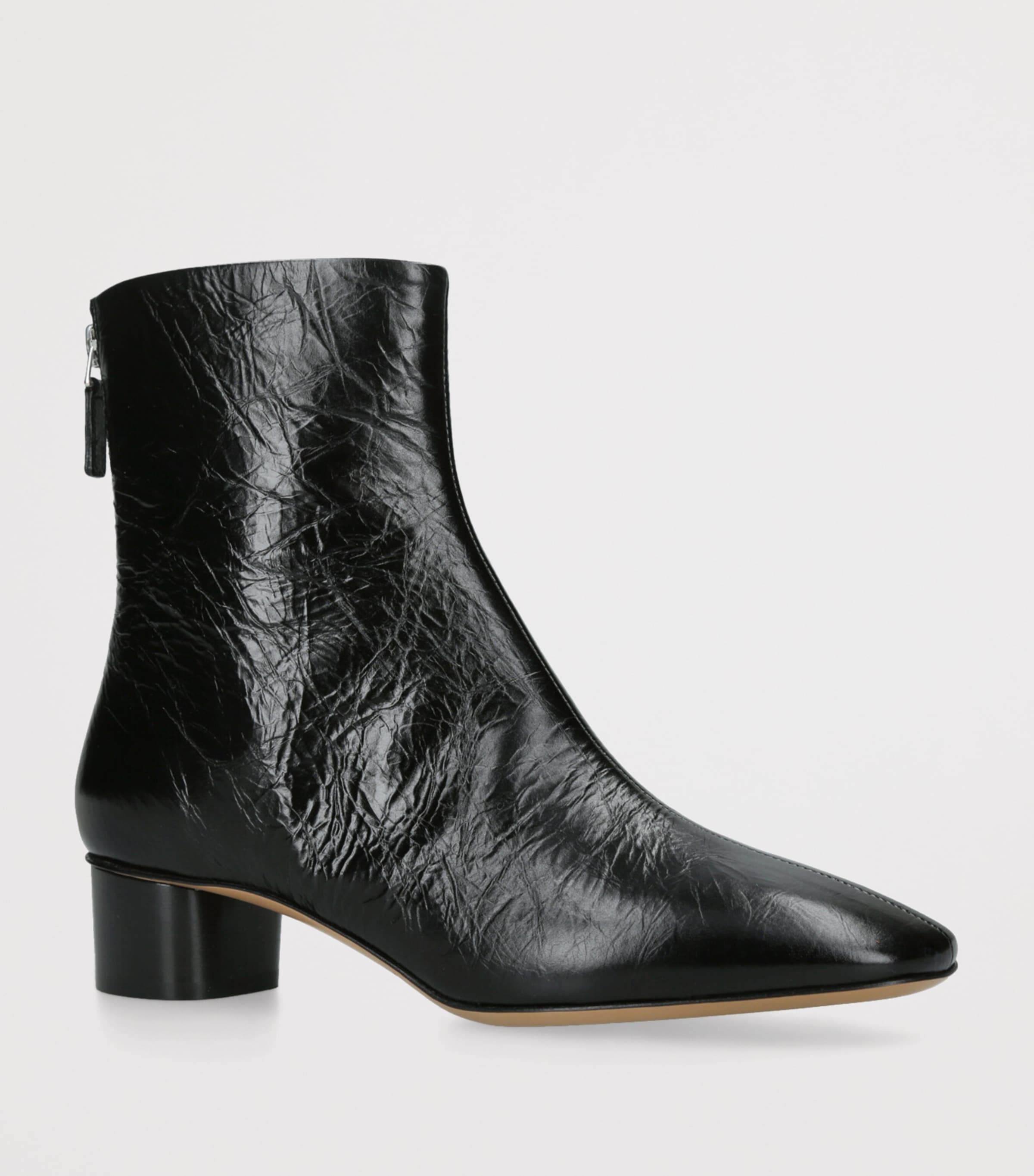Crinkled Leather Carole Luna Ankle Boots 40 BLACK Image 3