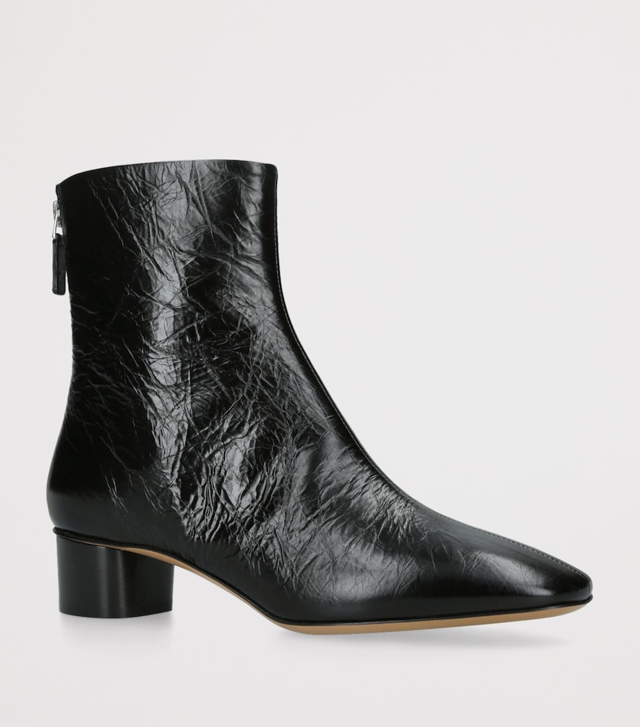 Crinkled Leather Carole Luna Ankle Boots 40 BLACK Image 3