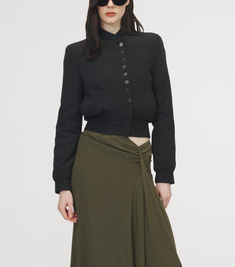 McQueen Womens Silk Bomber Jacket Image 4