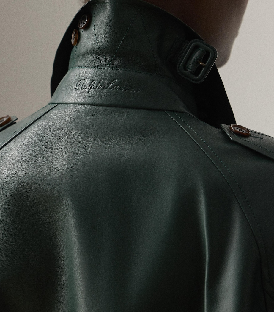 Leather Trench Coat DARK RACING GREEN Image 5
