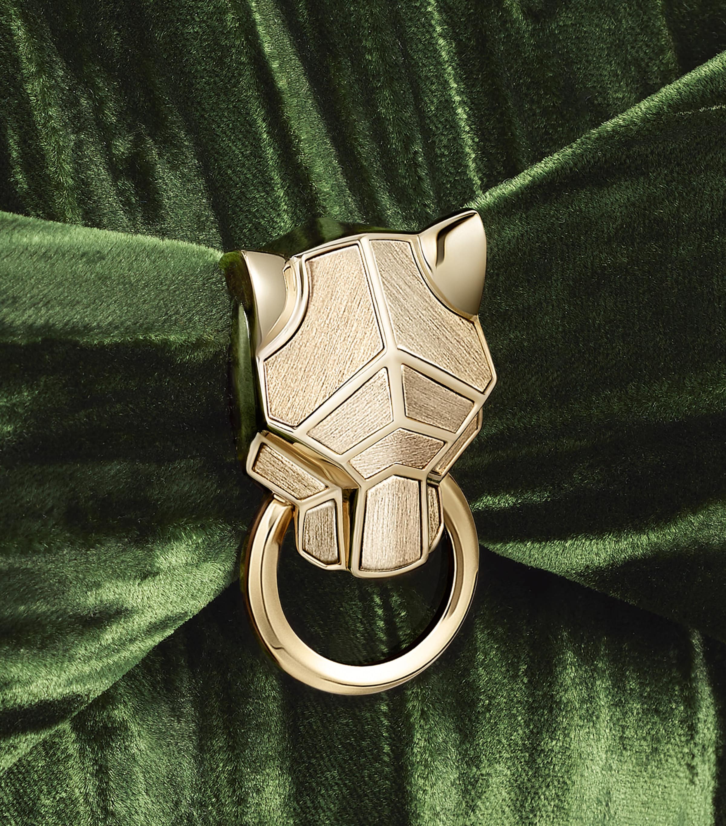 Velvet Panthère Graphique de Cartier Chain Pouch GREEN Image 5