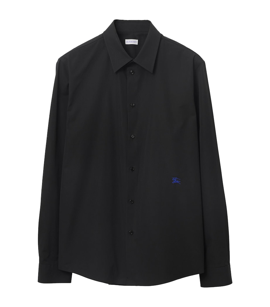 Cotton EKD-Embroidery Slim-Fit Shirt BLACK Image 1
