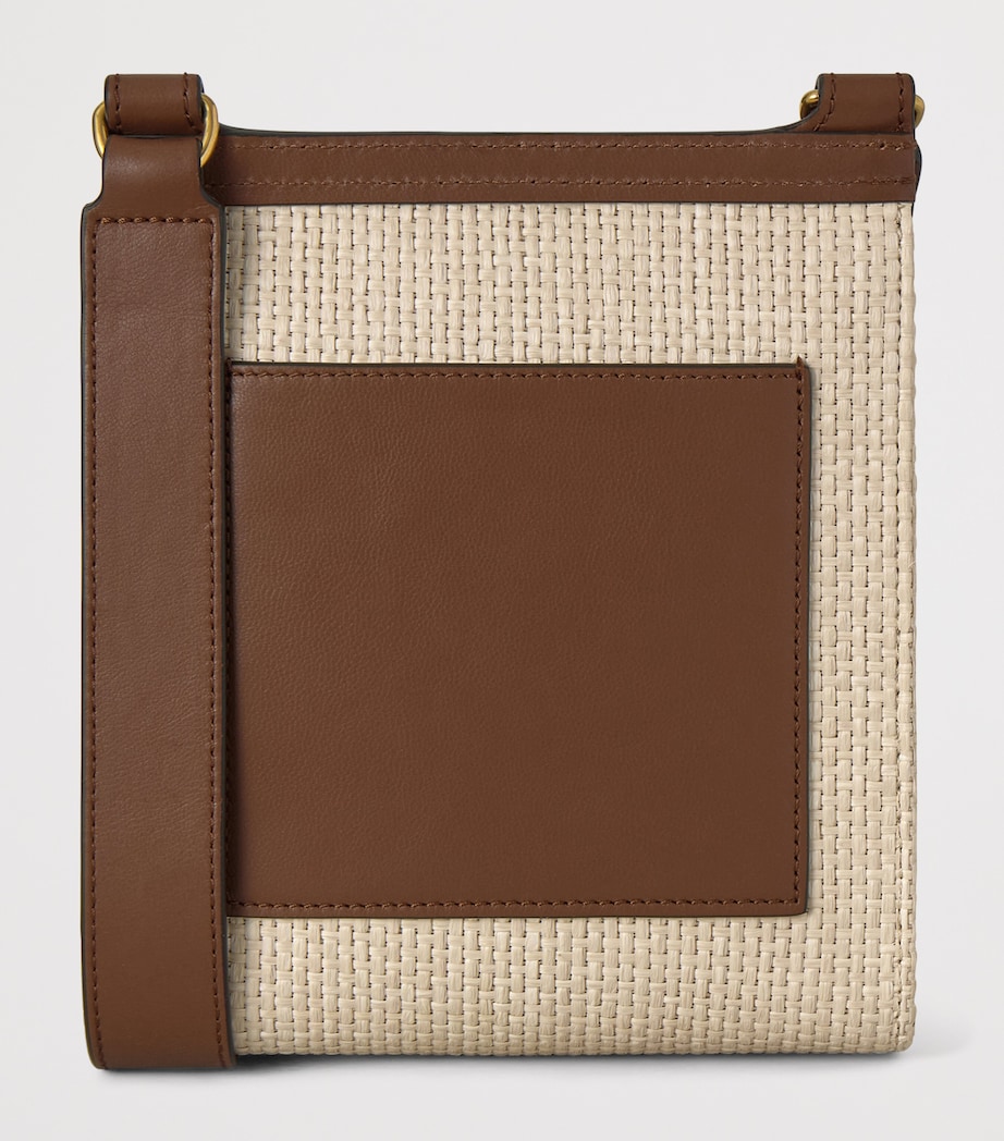 Mulberry Small Raffia Antony Messenger Bag Ecru & Bright Oak Image 4