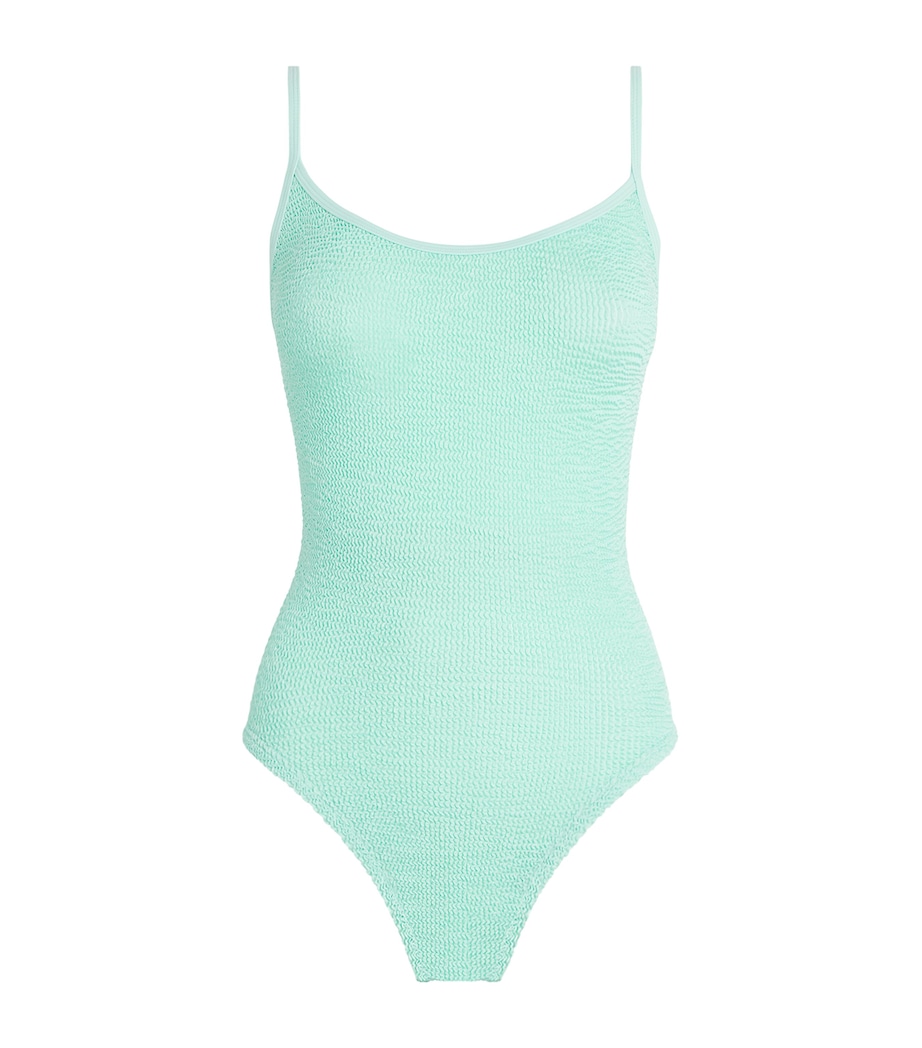 Hunza G Womens Pamela Swimsuit Metallic Mint Image 1