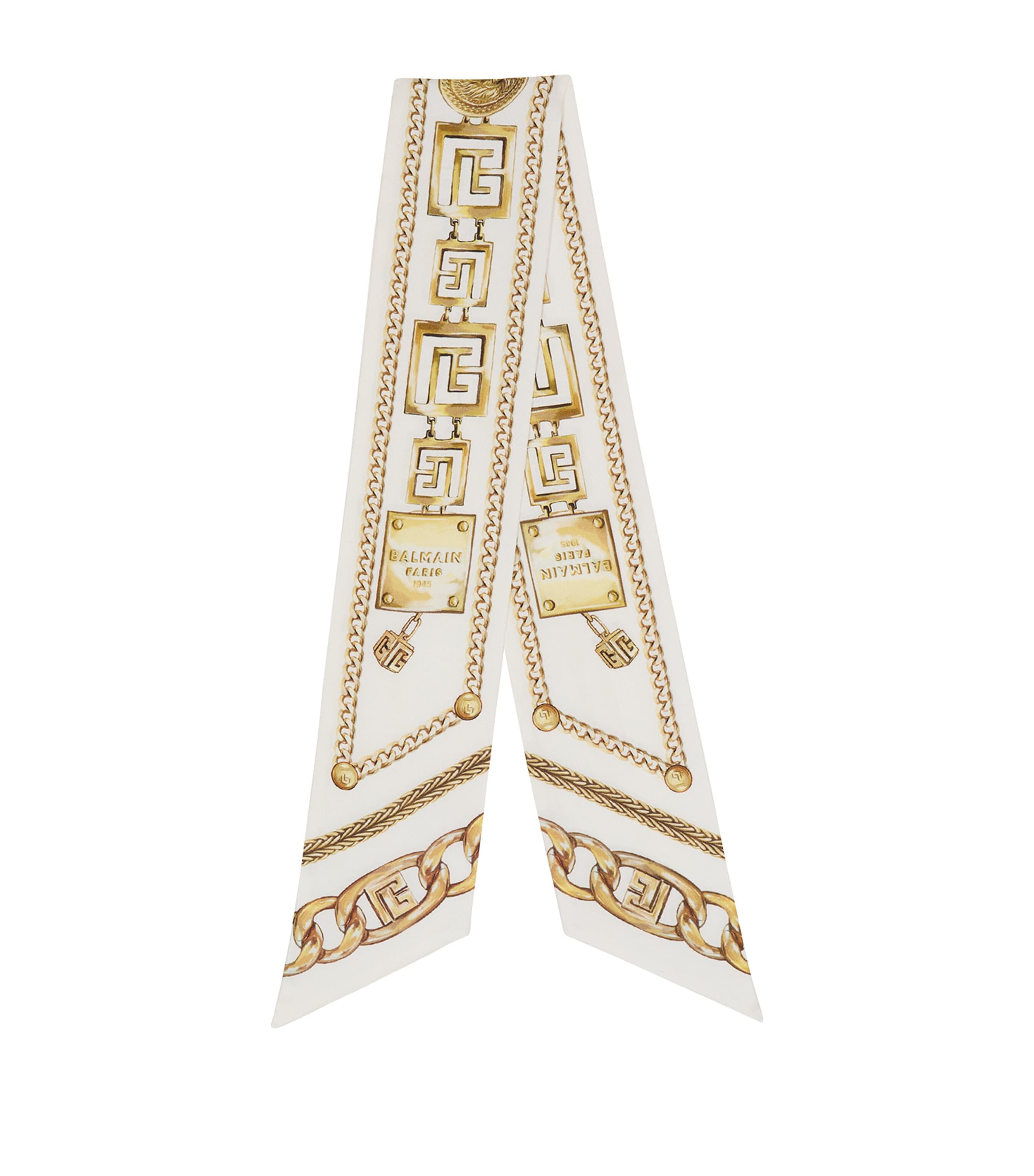 Balmain Silk Chain Print Scarf