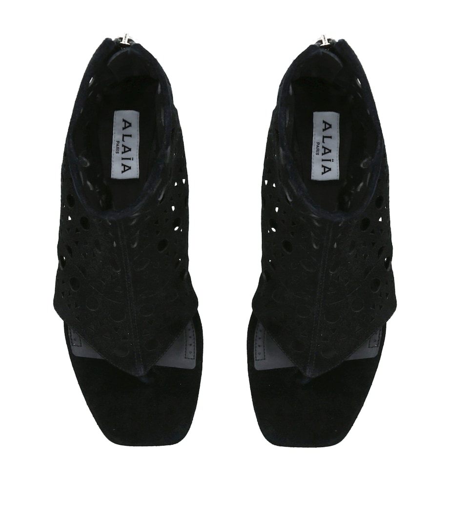 Alaïa Suede Neo Vienne High Sandals Black Image 4