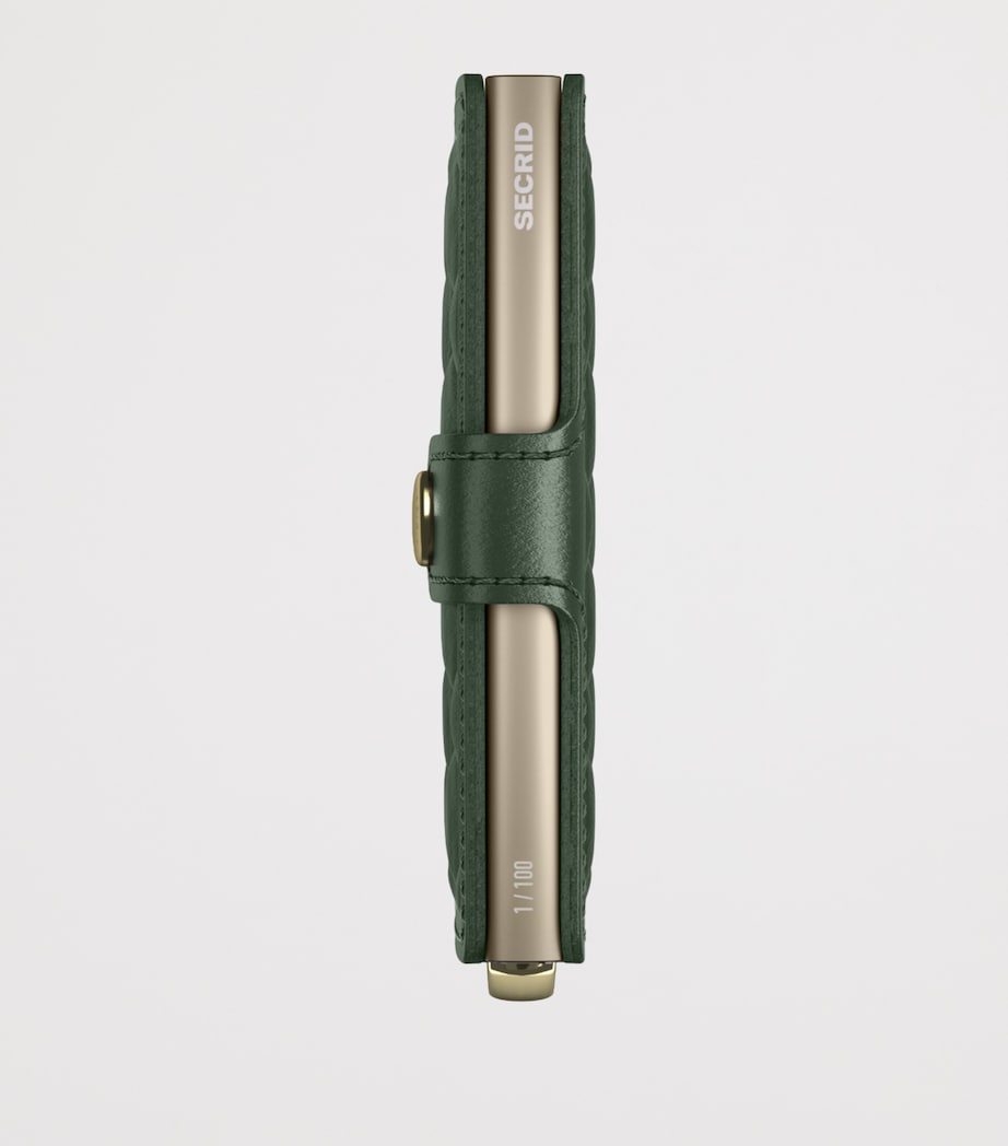 Premium Leather Embossed Diamond Miniwallet GREEN Image 3