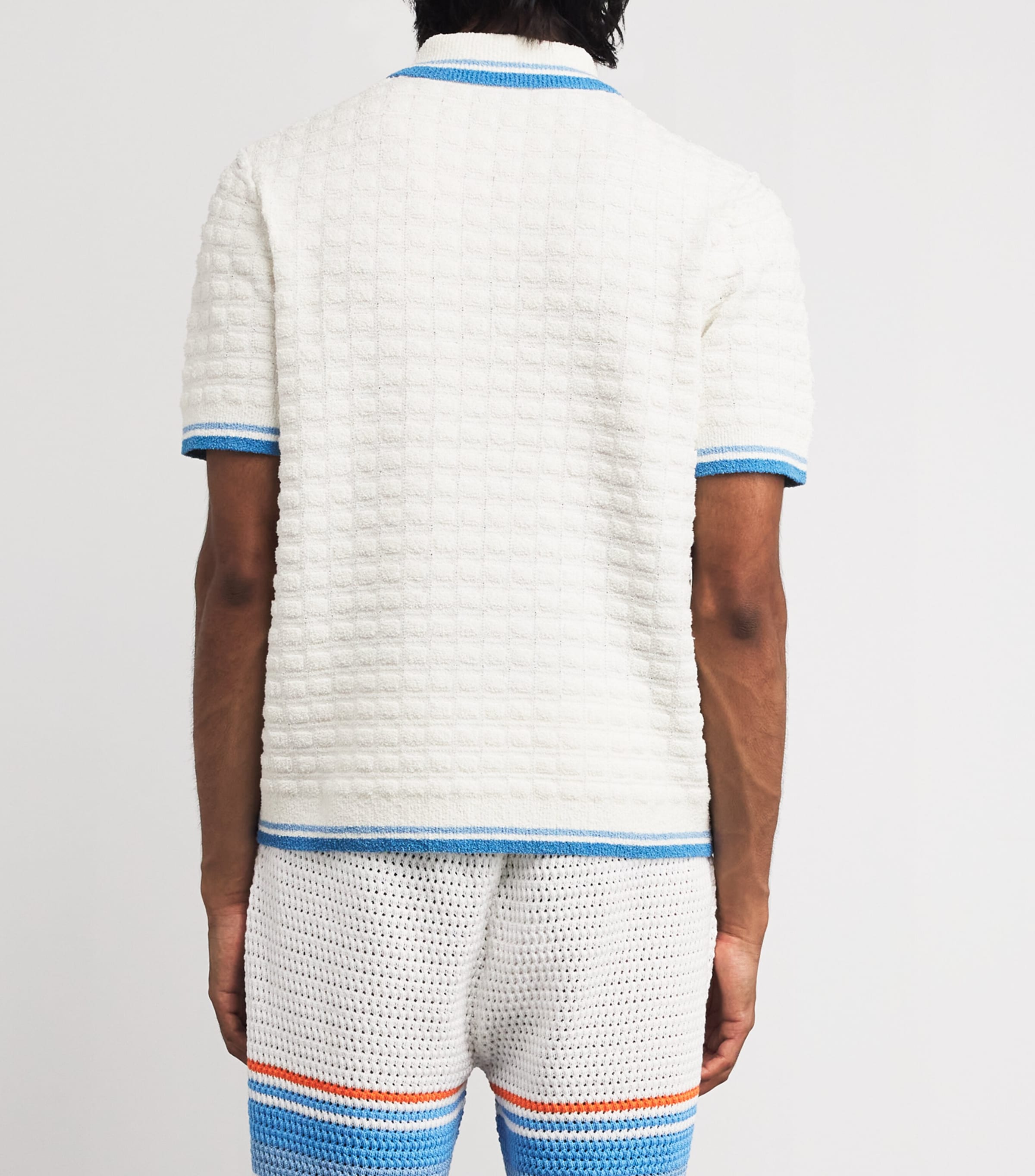 Cotton-Blend Bouclé Polo Shirt WHITE Image 4