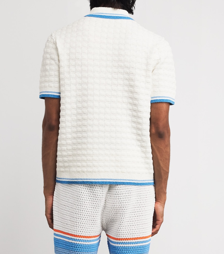 Cotton-Blend Bouclé Polo Shirt WHITE Image 4