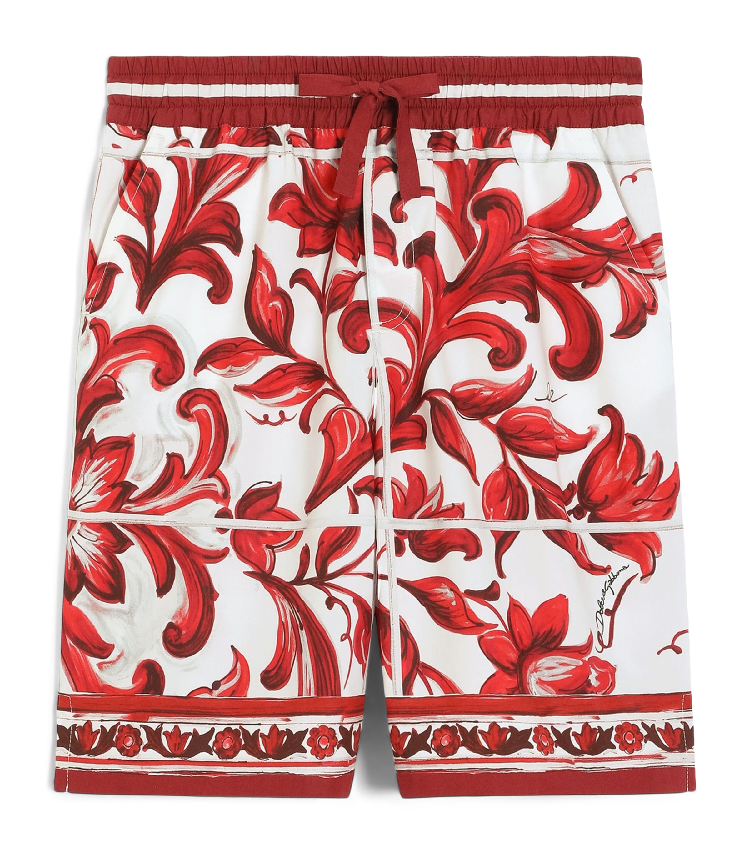 Dolce&Gabbana Kids Majolica Print Shorts (8-14 Years) Maiolica Rub Image 1