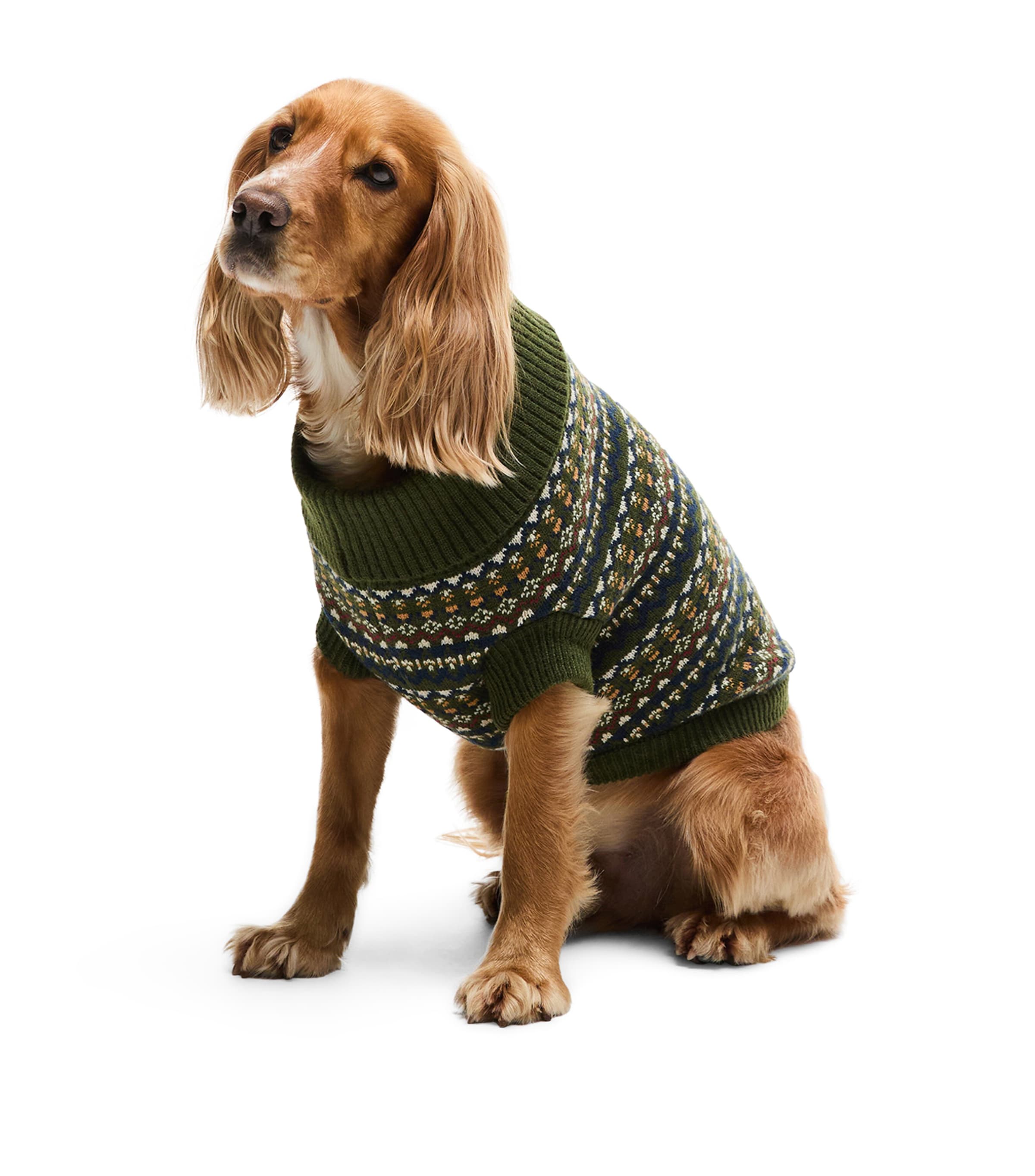 Fair Isle Marlow Dog Sweater (S - L) OLIVE Image 2
