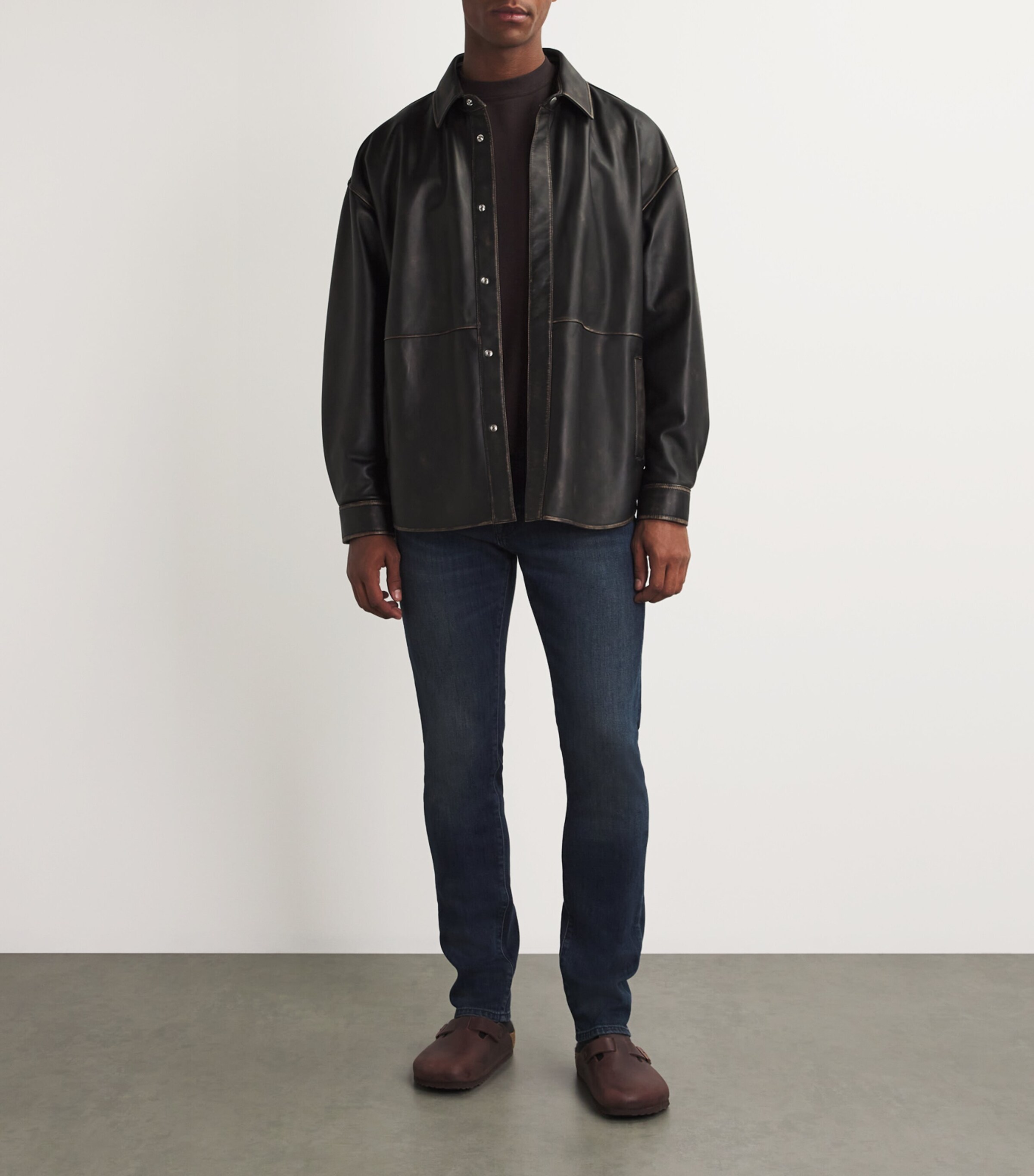 Cotton-Blend Vintage Sweatshirt BARRISTER (DK BROWN) Image 2