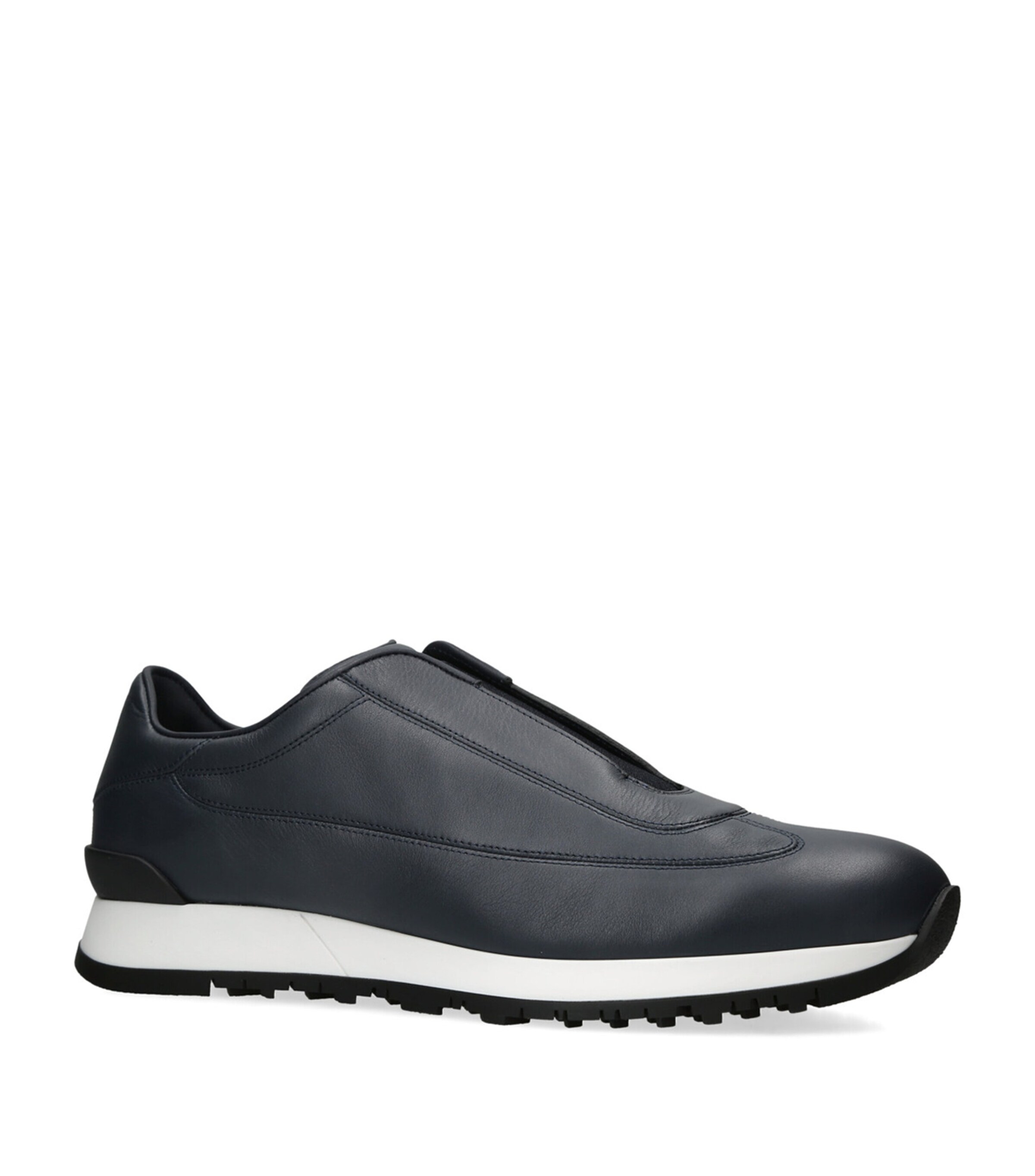 John Lobb Leather Lift Slip-On Sneakers Navy Image 3