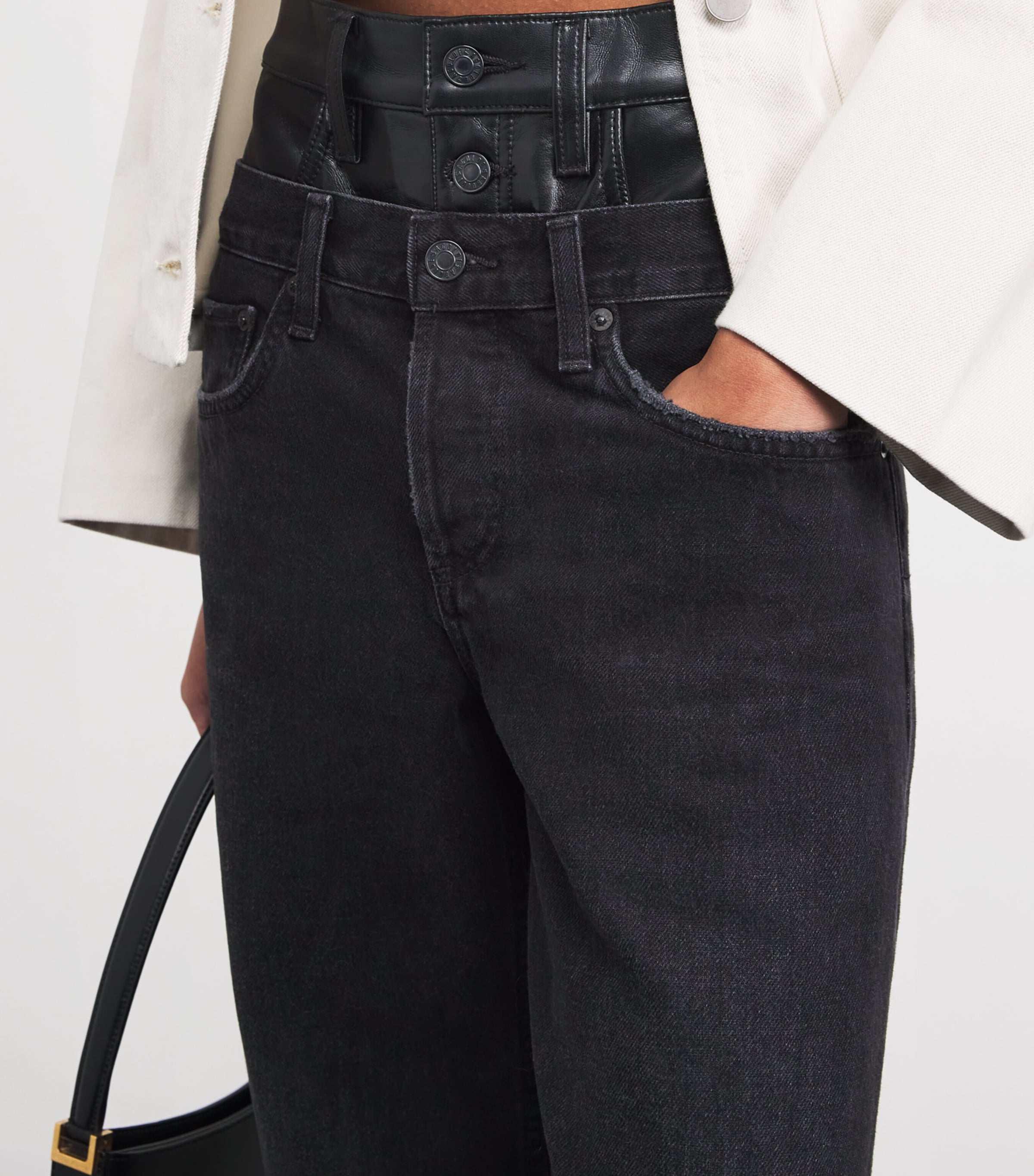 Elson Double-Waist Straight Jeans DETOX/RAVEN WASH BLK Image 6