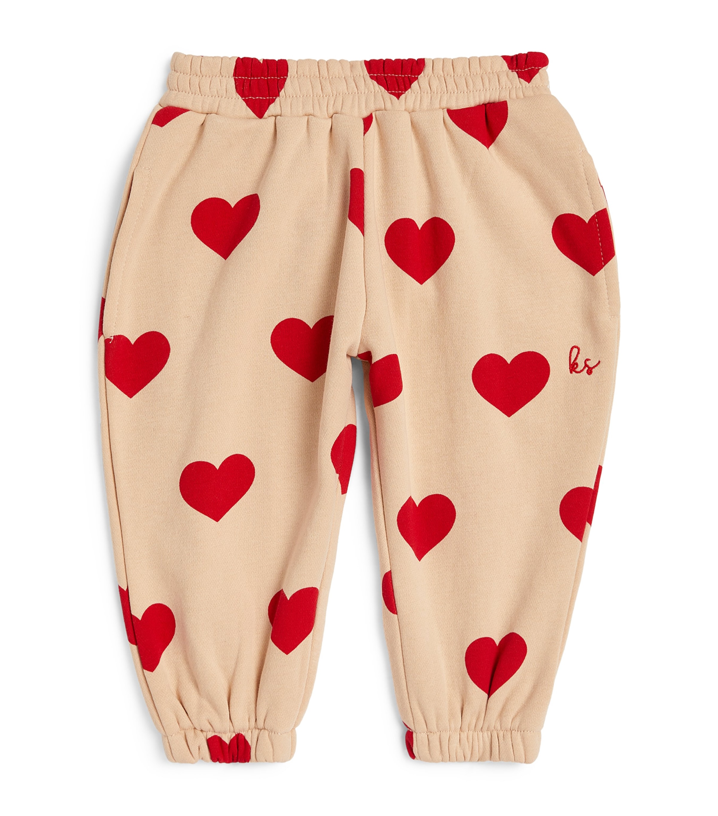 Konges Slojd Kids' Hearts Lou Sweatpants In Brown