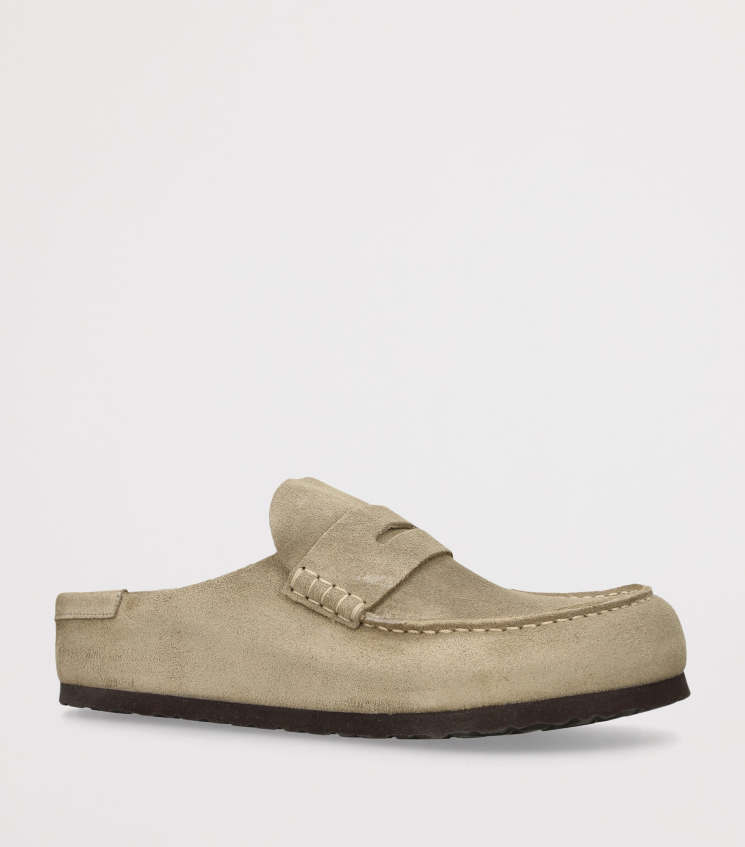 Birkenstock Suede Naples Wrapped Clogs Taupe Image 3