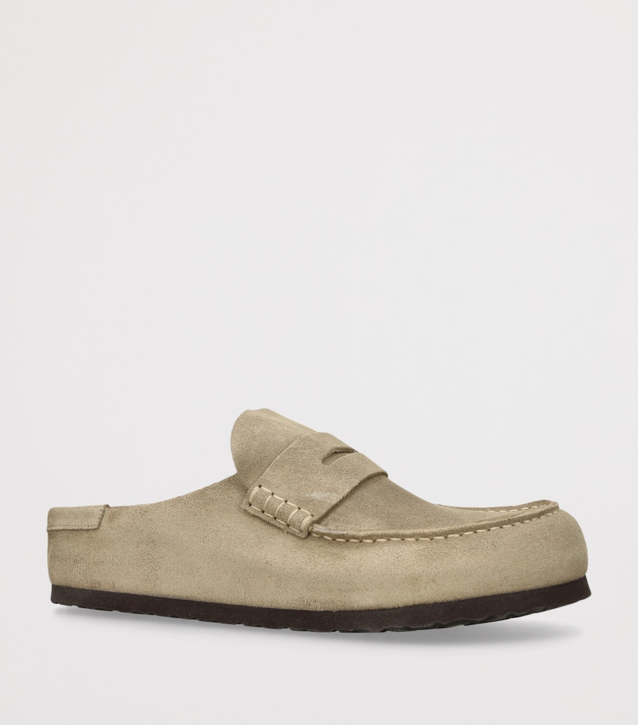 Birkenstock Suede Naples Wrapped Clogs Taupe Image 3