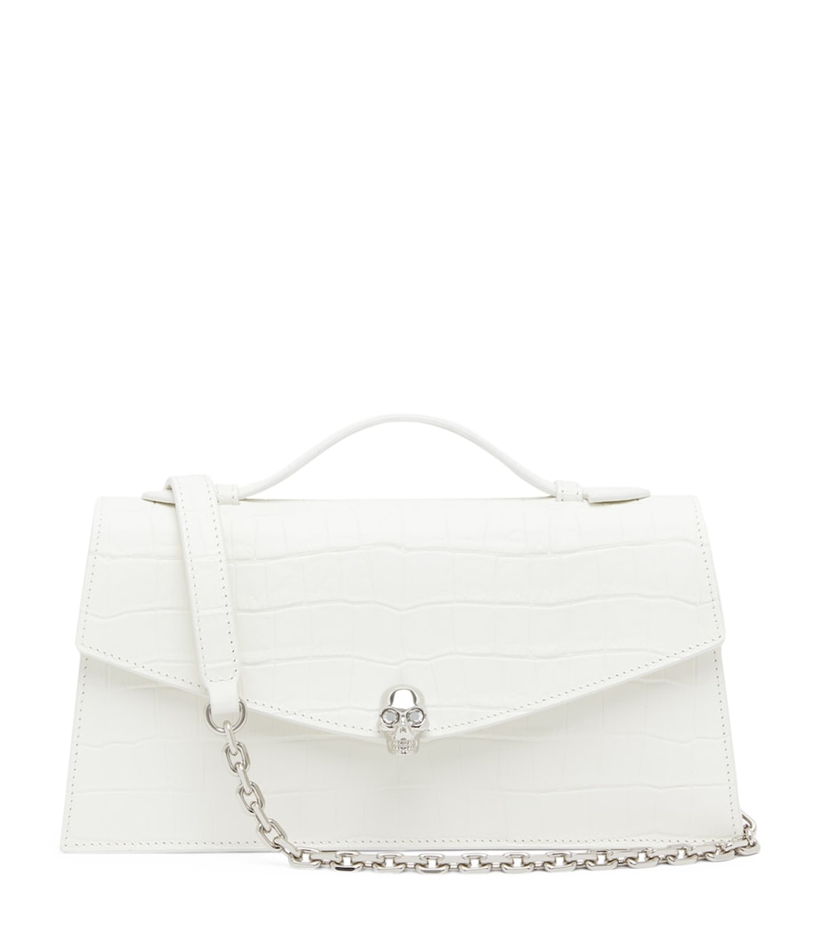McQueen Croc-Embossed Skull Top-Handle Bag Image 1