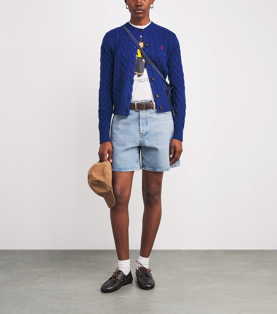 Wool-Cashmere Cable-Knit Cardigan WINTER NIGHT NAVY Image 2