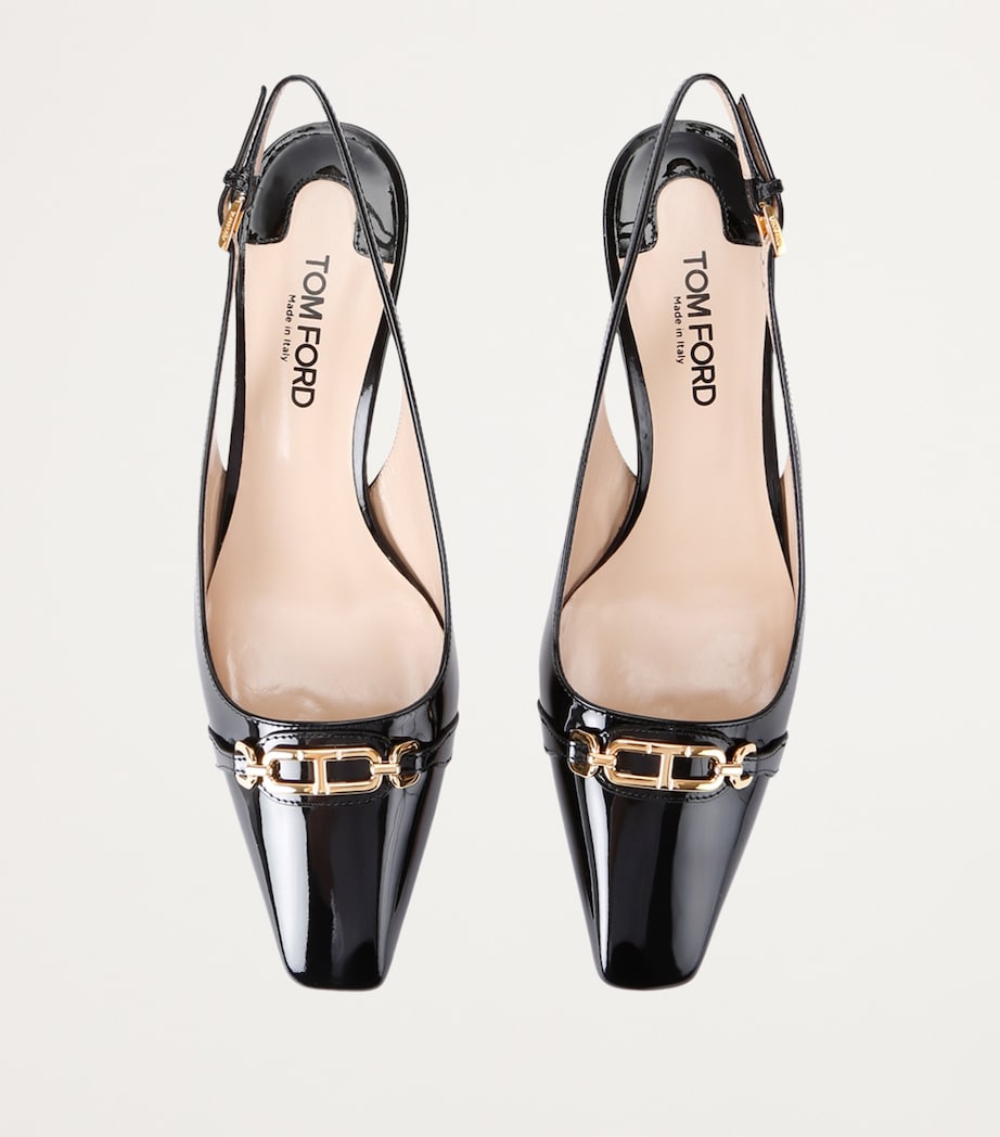 Patent Leather Whitney Slingback Pumps 55 BLACK Image 4