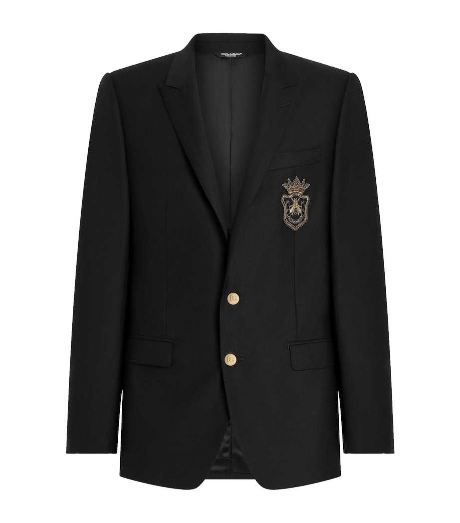 Virgin Wool-Silk Blazer N0000-BLACK Image 1