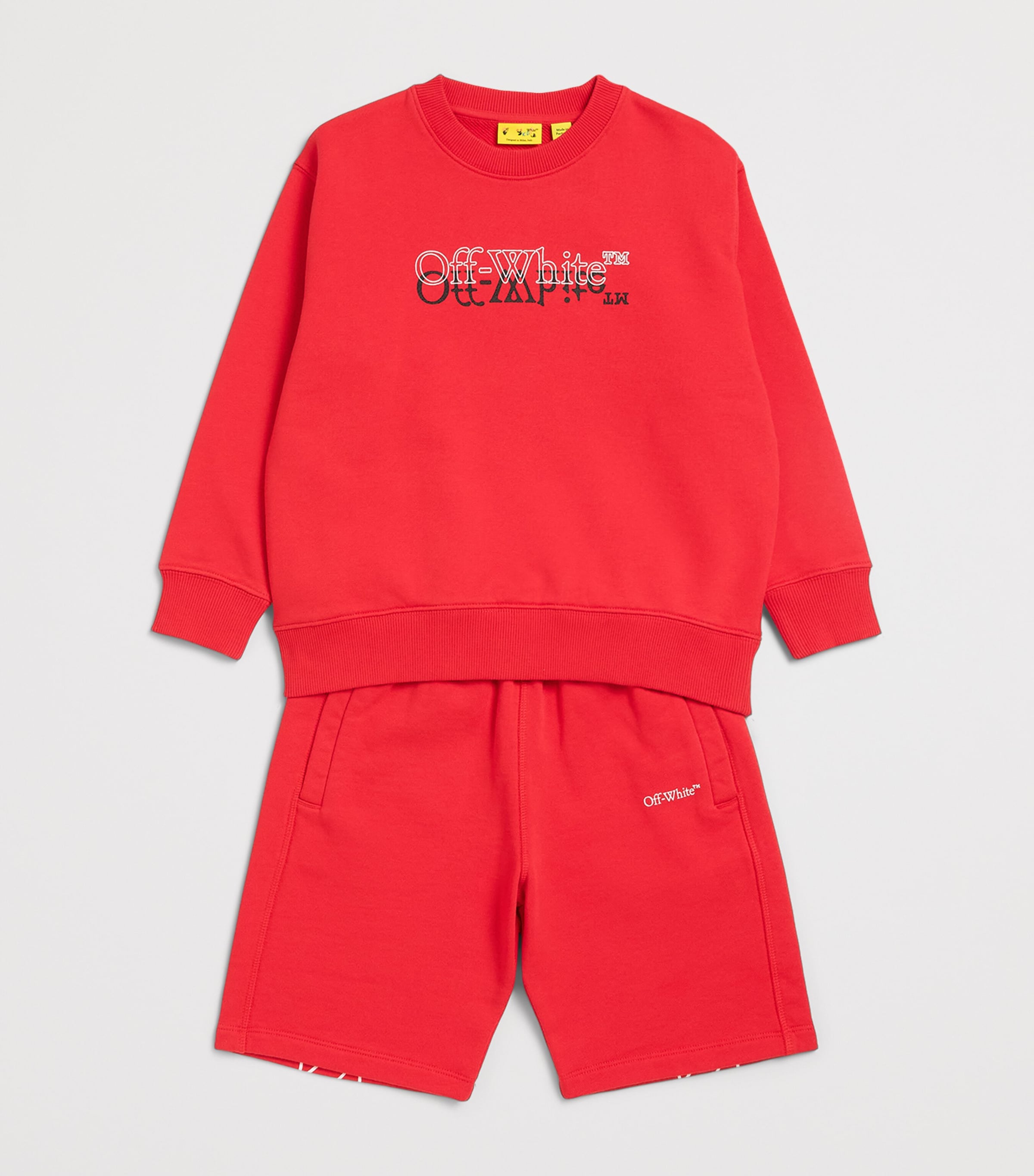 Off-White Kids Logo Print Sweatshorts (4-12+ Years) Hight Risk Red Image 3